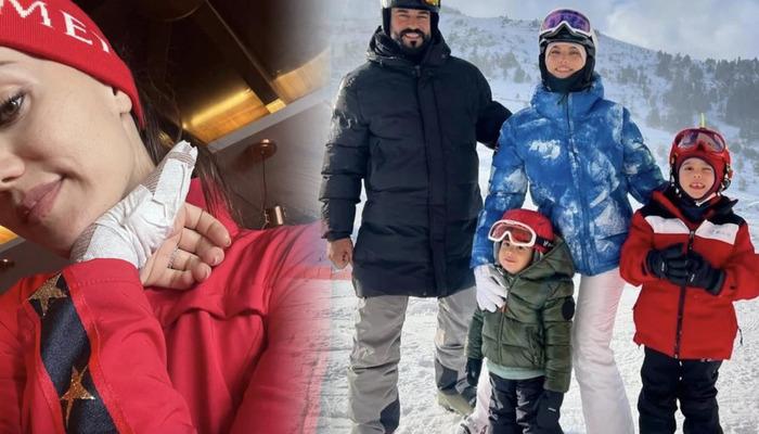 Ailecek tatile çıktılar! Fahriye Evcen parmağını yaraladı: 'Nasıl oldu hiç anlamadım'