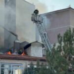 Ereğli’de bir ticari binanın çatısında çıkan yangın nedeniyle panik yaşandı